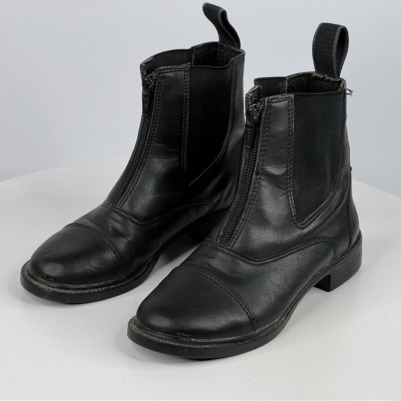 Somerset Boots Paddock English Riding Kids Equestrian Black Faux Leather 12 - Picture 1 of 15